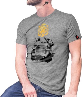 Copytec Hotchkiss M201 German Army Military Vehicle Car Off-Road Vehicle T-Shirt 29025, gray, XXL