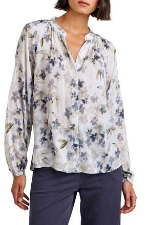 Bella Dahl Floral Print Button-Up Blouse in Frozen Wisteria at Nordstrom, Size Small
