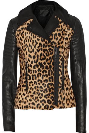 A.L.C. Lee Leopard Print Leather Jacket Size XS