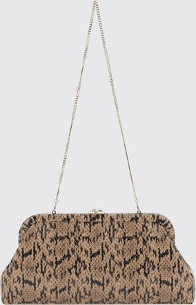 Jimmy Choo London Clutch Skylar in pelle di vitello con stampa pitone e logo monogram