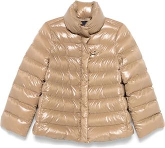 Fay Gewatteerde Nylon Donzen Jas - Dames - Gewatteerde jassen - Beige - XL - Nylon - Jassen