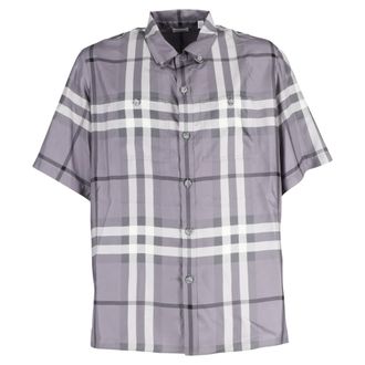 Burberry Burberry Bethnal geruit overhemd in grijze zijde