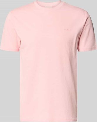 GANT T-Shirt mit Rundhalsausschnitt und Label-Stitching in Hellrosa, Gr&ouml;&szlig;e 3XL