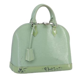 Louis Vuitton Alma Electric Epi Leather Green Patent_Leather Handbag (Pre-Owned)