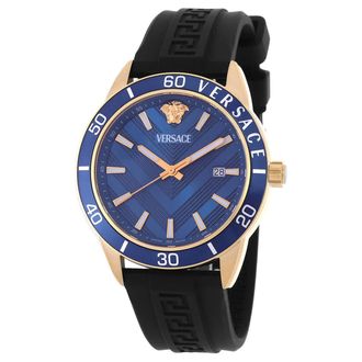 Versace Greca Urban Quartz Blue Dial Mens Watch VEYCA0224