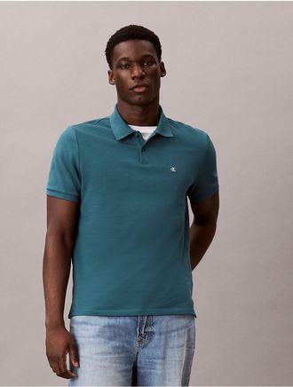 Calvin Klein Jeans Calvin Klein Mens Cotton Pique Classic Polo Shirt - Open Blue - 2XL