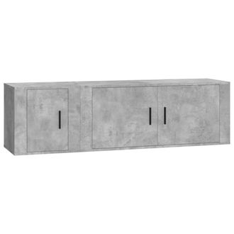Berkfield Home 2 Piece TV Cabinet Set Concrete Grey Engineered Wood