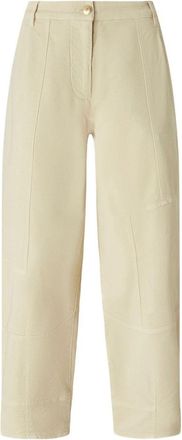 Pinko Beige Cropped Trousers With Mid-Rise Waist