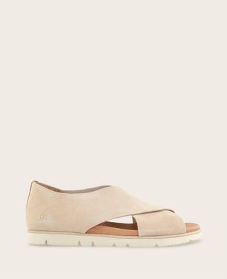Gentle Souls Womens Leslie X Band Leather Sandal In Doe Suede