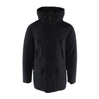 Woolrich Jassen, Heren, Blauw, S, Leer, Artic Stretch Down Parka