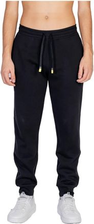 Emporio Armani Zwarte veterbroek met zakken aan de voorkant - Heren - Sweatpants - Zwart - S - Katoen - Broeken