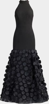 Mac Duggal Crepe Halterneck Trumpet Gown
