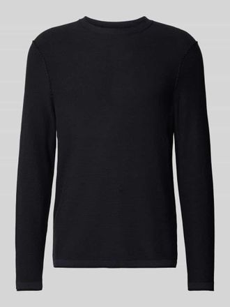 Marc O'Polo Regular Fit Strickpullover aus Baumwoll-Viskose-Leinen-Mix in Marine, Gr&ouml;&szlig;e M