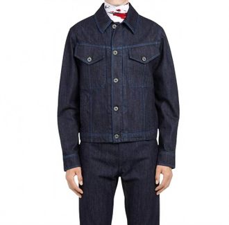Ferragamo Mens Denim Jacket In Blue