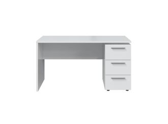 Usinestreet Mesa de despacho con 3 cajones blanco artik