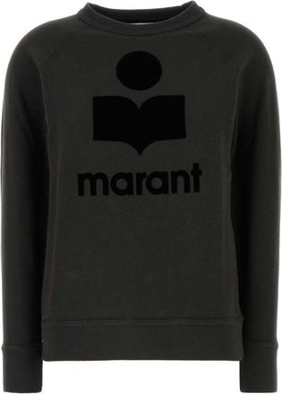 Isabel Marant Fade Black Crewneck Logo Sweatshirt