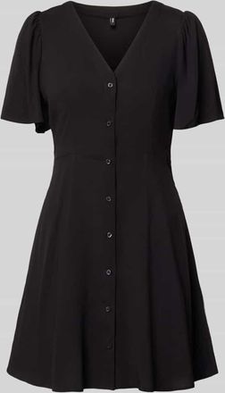 Vero Moda Leicht ausgestelltes Minikleid aus reiner Viskose Modell ALBA in Black, Gr&ouml;&szlig;e XS