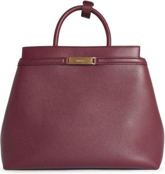 Bally Burgundy Leather Deco Bag