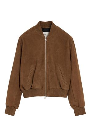 Ami LEATHER ZIPPED JACKET Size: L, colour: HAZELNUT