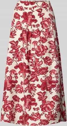 Ichi Midirock aus Viskose-Mix Modell GILVIS in Rot, Gr&ouml;&szlig;e 34