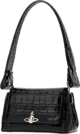 Vivienne Westwood Womens Black Leather Small Hazel Shoulder Bag Borse A Mano