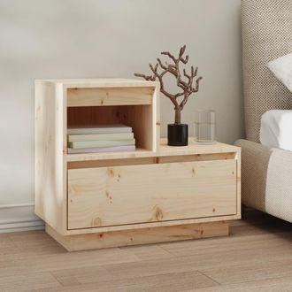 vidaXL Mesita De Noche Madera Maciza De Pino 60x34x51 Cm Vidaxl