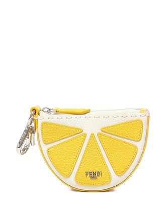 Fendi lemon-shaped keyring - unisex - CALFSKIN/Acrylic/Cotton/Polyester - One Size - Yellow