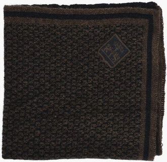 Corneliani Jacquard Motif Silk and Cashmere Pocket Square size Unica
