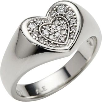 Pandora Accessoires, Dames, Grijs, 54 MM, Radiant Heart Pav&eacute; Signet Ring