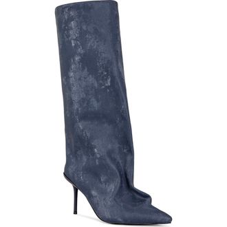 Azalea Wang Couture Crazy Pointy Toe Knee High Boot in Blue at Nordstrom Rack, Size 7.5
