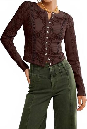 Free People Jae Knit Long Sleeve Top In Chicory Coffee