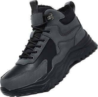 Generic Couple Women Men Hiking Boot Shoes Cotton Short Shoes Boots Mens Leather Hiking Shoes (Grey, 8.5)