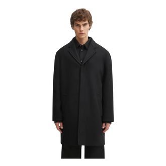 Maison Kitsun&eacute; Tailored Coat - Heren - Mantel - Zwart - XL - Katoen - Jassen