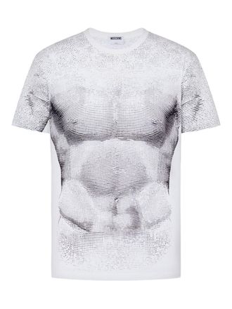 Moschino Monochrome Print T-shirt with Sculpted Torso