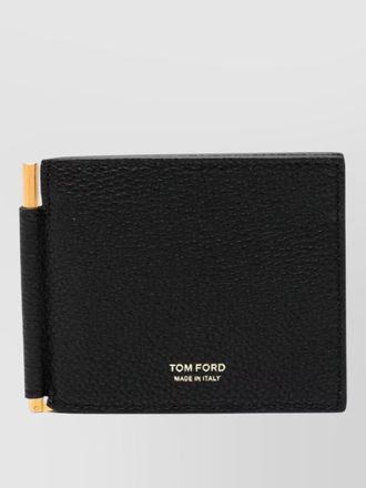 Tom Ford grain leather t line money clip wallet