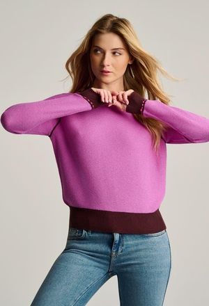 Lisa Todd Stitchin Cotton Cashmere Sweater in Orchid at Nordstrom, Size X-Large