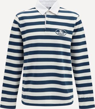 Burberry Polo a maniche lunghe in cotone a righe Man XL