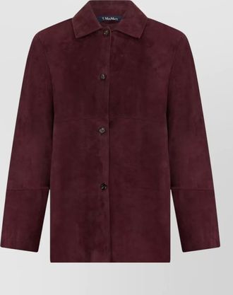 Max Mara leather single breasted coat