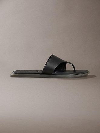 Calvin Klein Carla - Leren teenslippers met vierkante teen