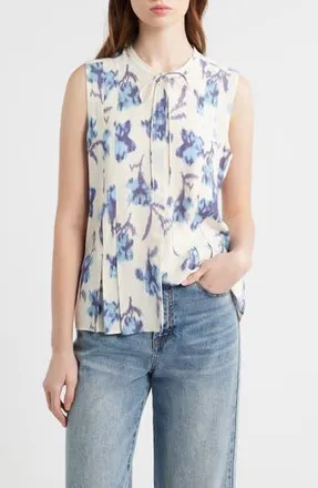 Rag & Bone Arden Floral Tie Neck Blouse in Ivory at Nordstrom Rack, Size X-Small