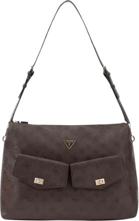 Guess Blake Hobo - Dames - Schoudertassen - Bruin - ONE Size - Polyester - Tassen