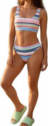 Roxy Line Up Bikini Bottom In Multi Stripe