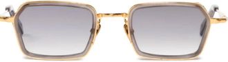 John Dalia Paul Bold Geometric Square Sunglasses with Gold-tone Frame