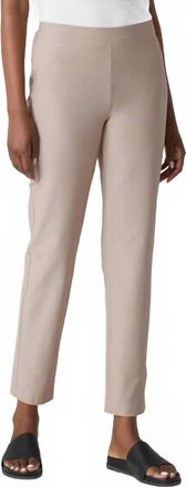 Eileen Fisher Washable Stretch Crepe Slim Pant In Wheat