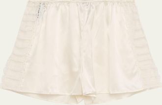 Livy Murmure Lace-Trim Silk Satin Shorts