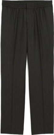 Ami Broek met elastische tailleband en strepen van wol - Heren - Straight fit broeken - Grijs - XL - Wol - Broeken