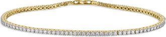 The Diamond Store 1.5ct Lab Diamond Tennis Bracelet Claw Set in 18K Gold Vermeil