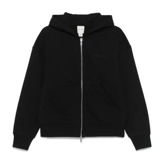 Calvin Klein Zip-throughs, female, Black, Size: XS Cotton Zip-Up Hoodie
