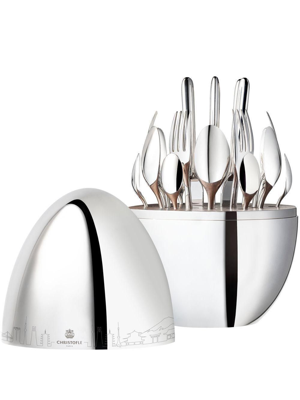 12 COUVERTS ART Nouveau Boulenger métal blanc 24 pièces EUR 80,00