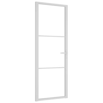 vidaXL Vidaxl - Puerta Interior Vidrio Egs Y Aluminio Blanco 76x201,5 Cm